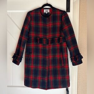 Plaid Coat Red and Navy Jack by BB Dakota XS